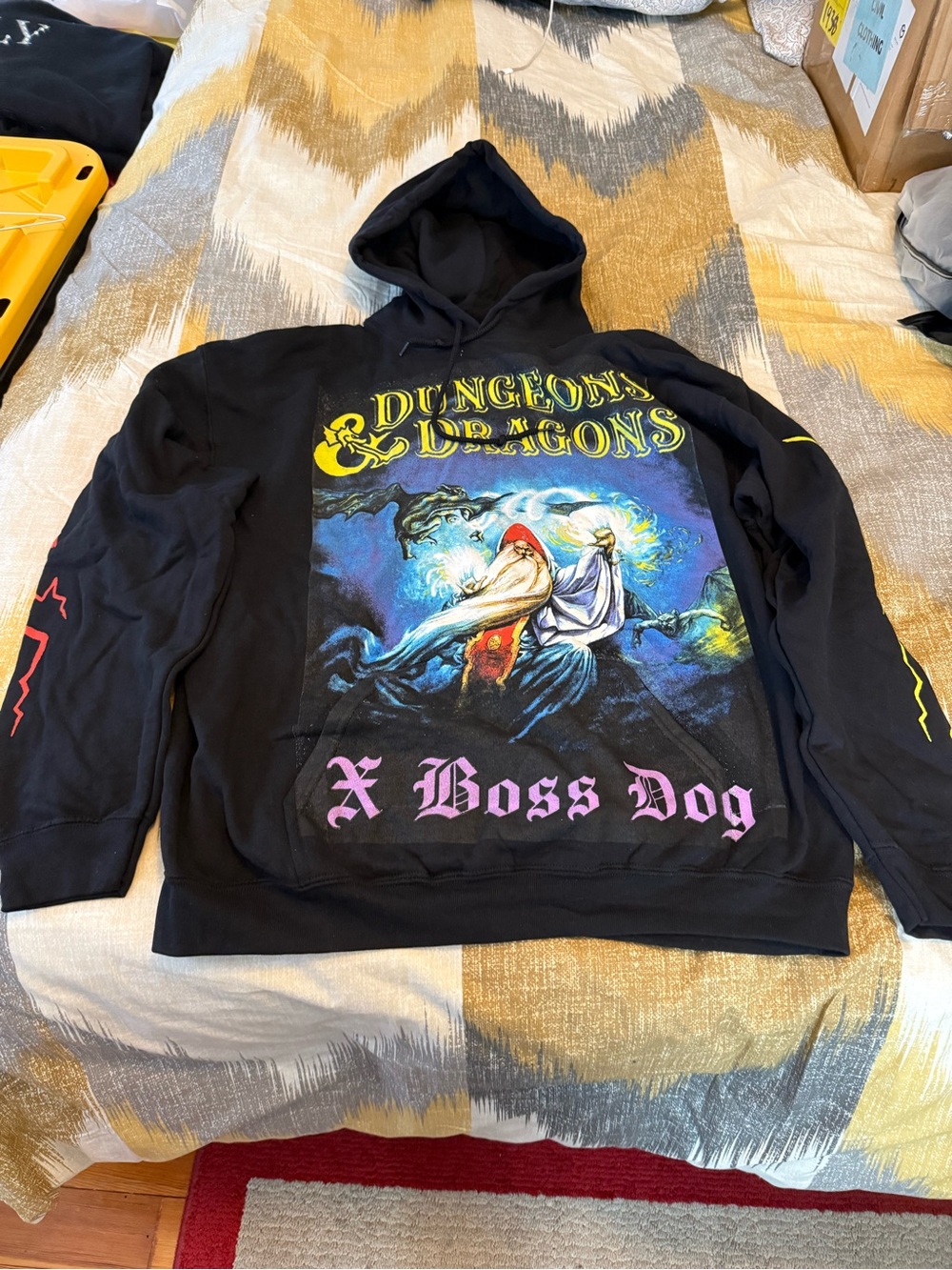 Dungeons & Dragons Men’s Graphic Black Fleece Hoodie Size Large